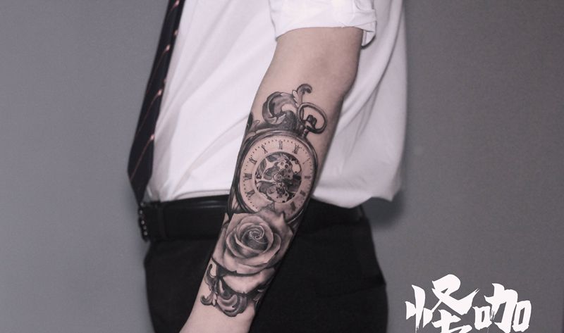 作品纹身图片_手臂欧美写实纹身图案