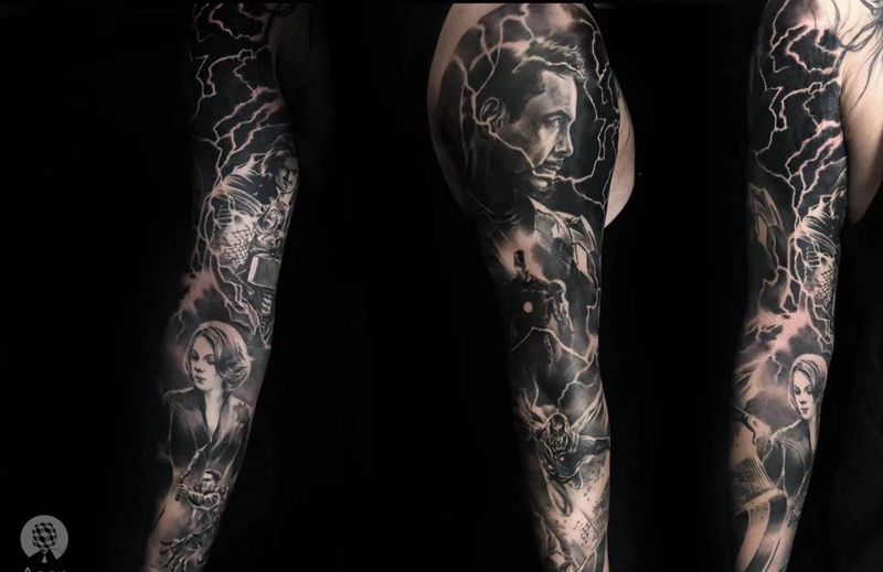 复仇者联盟包臂纹身图片_手臂手部欧美写实纹身图案