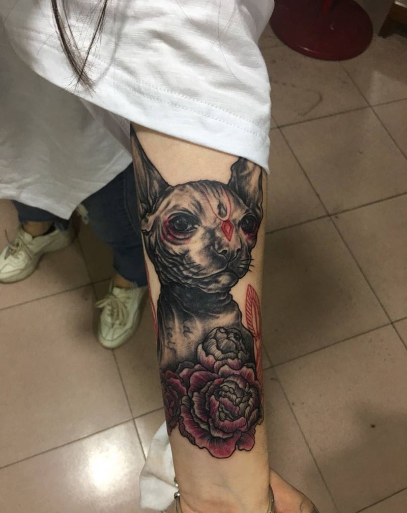 猫纹身图片