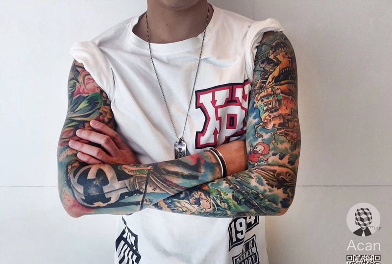 动漫包臂纹身图片