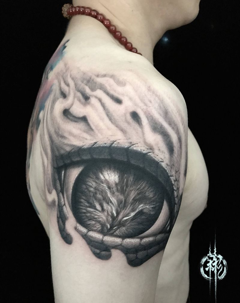 【兽眼】纹身图片_手臂手部欧美写实新传统纹身图案