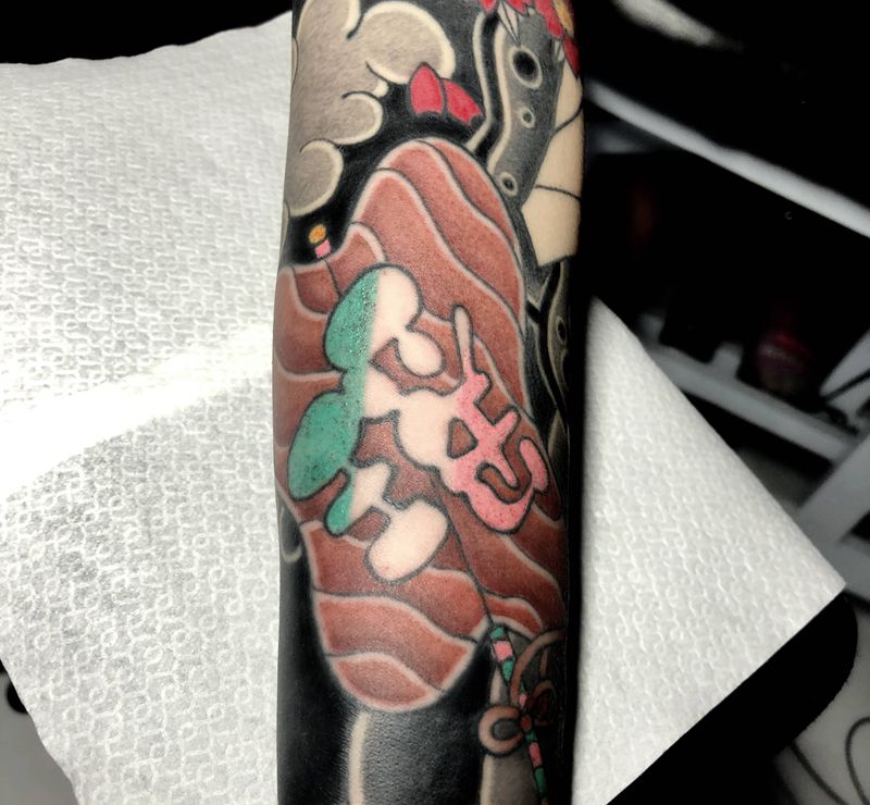 瑶一瑶纹身图片_手臂老传统板雾卡通纹身图案