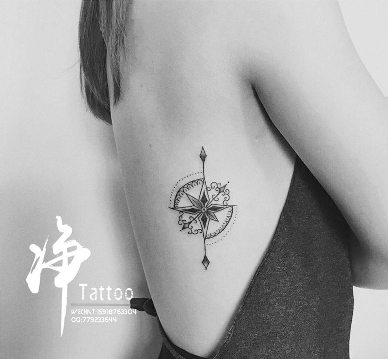 指南针纹身图片