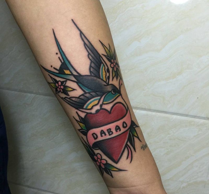 欧美风纹身图片_成品手臂欧美纹身图案