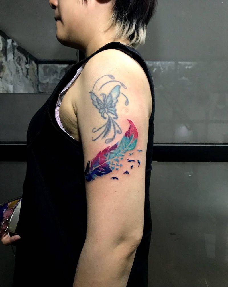 羽毛纹身图片