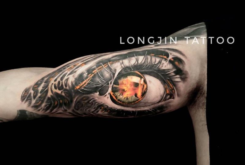 眼纹身图片_手臂手部欧美写实眼睛纹身图案