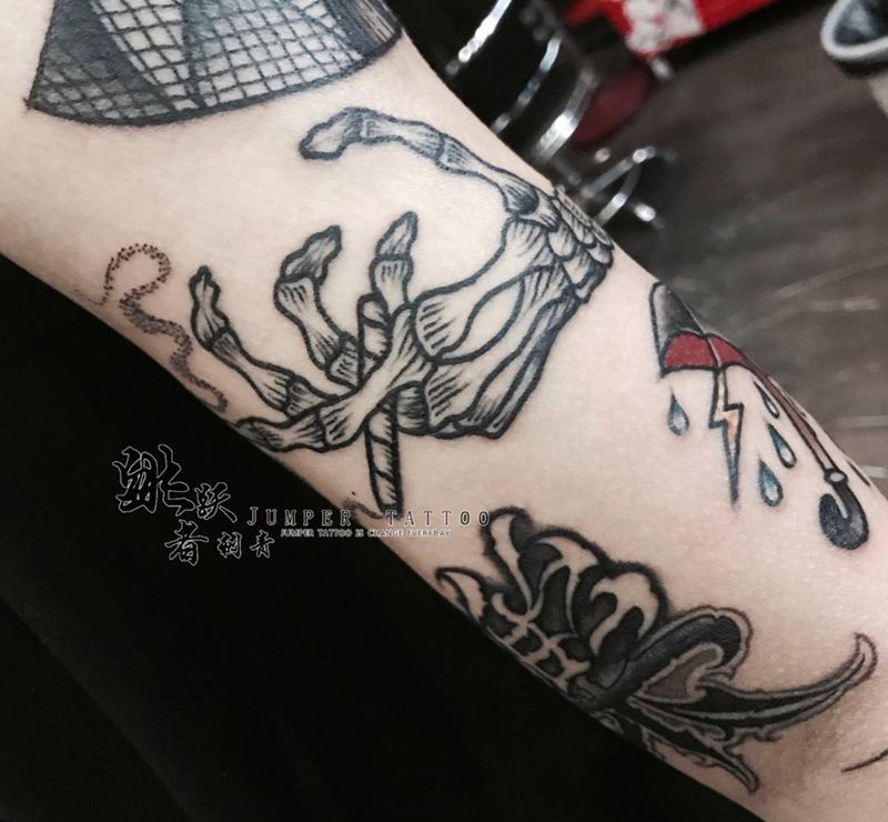 old school拼图纹身图片