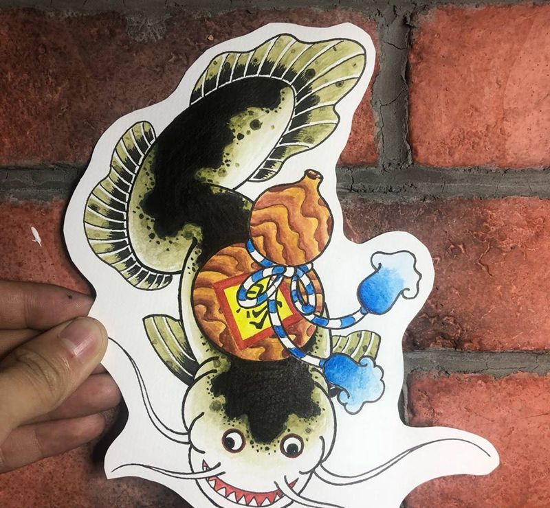 鲶鱼纹身图片