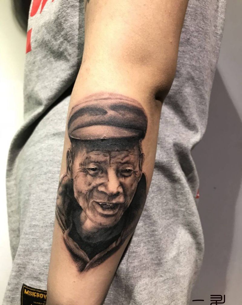 肖像，纪念纹身图片_手臂欧美写实纹身图案