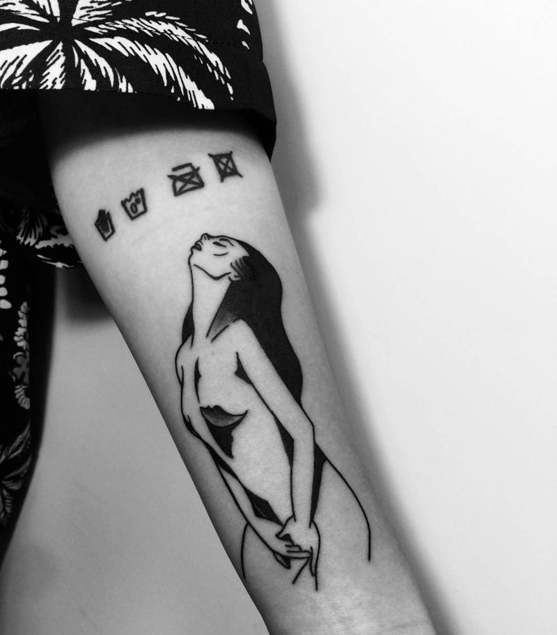 女人纹身图片_成品手臂欧美人物纹身图案