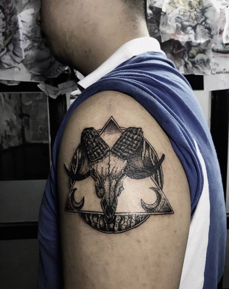 羊头骨纹身图片