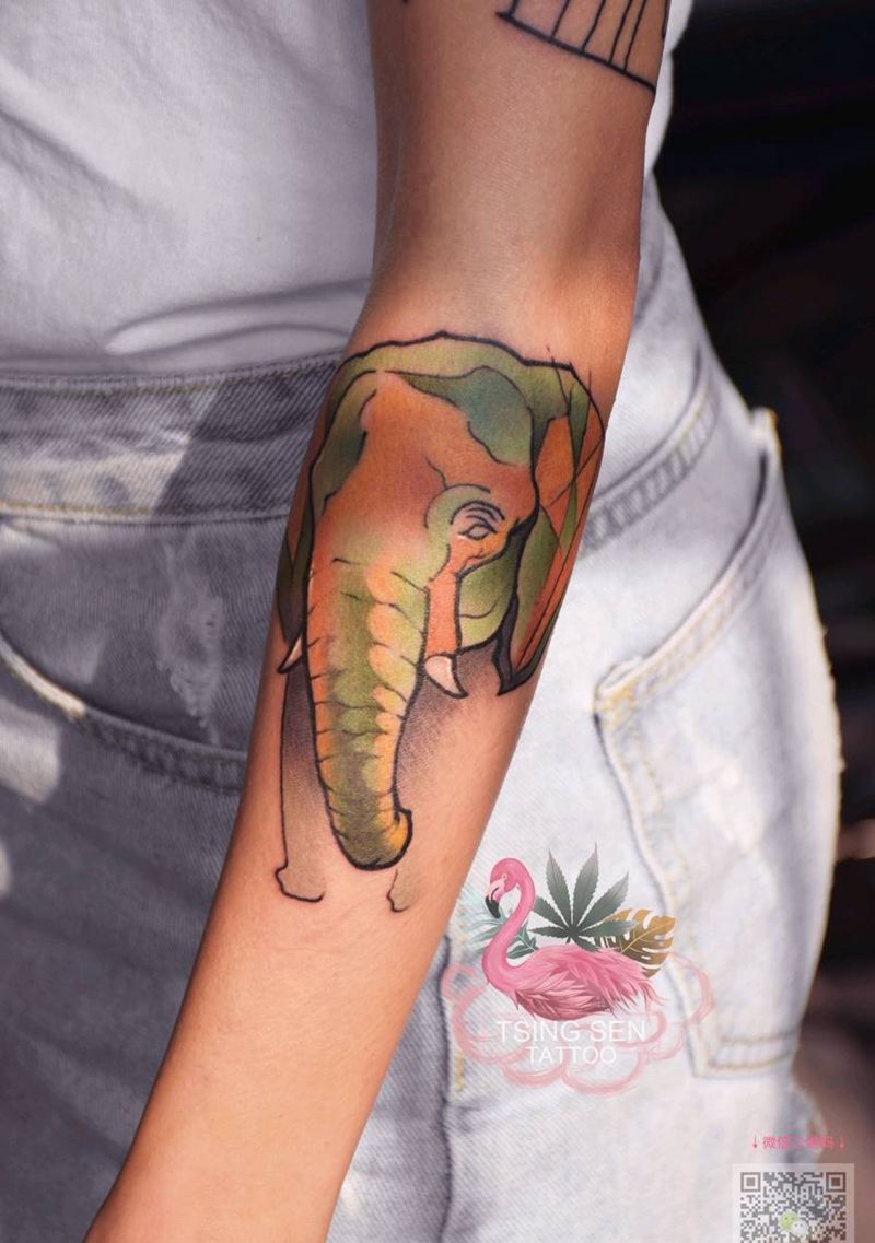 象纹身图片_手臂清新动物成品纹身图案