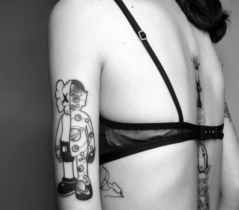 小图拼接纹身图片_成品肩部腰部背部手臂欧美清新写实几何字符纹身图案