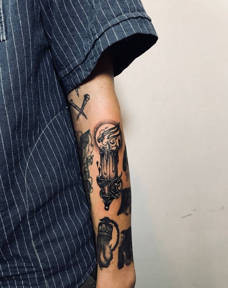 School 蜡烛纹身图片