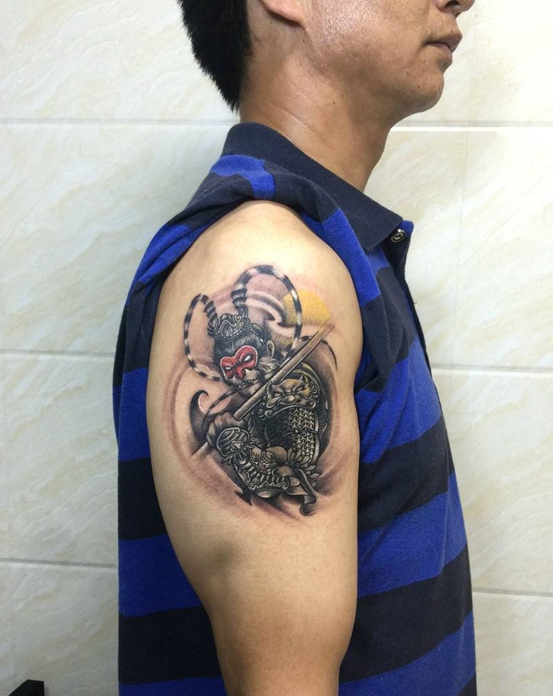 悟空纹身图片_成品传统人物纹身图案