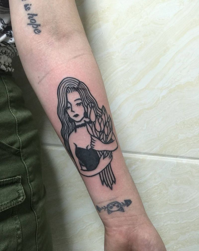 。纹身图片_成品手臂欧美人物纹身图案