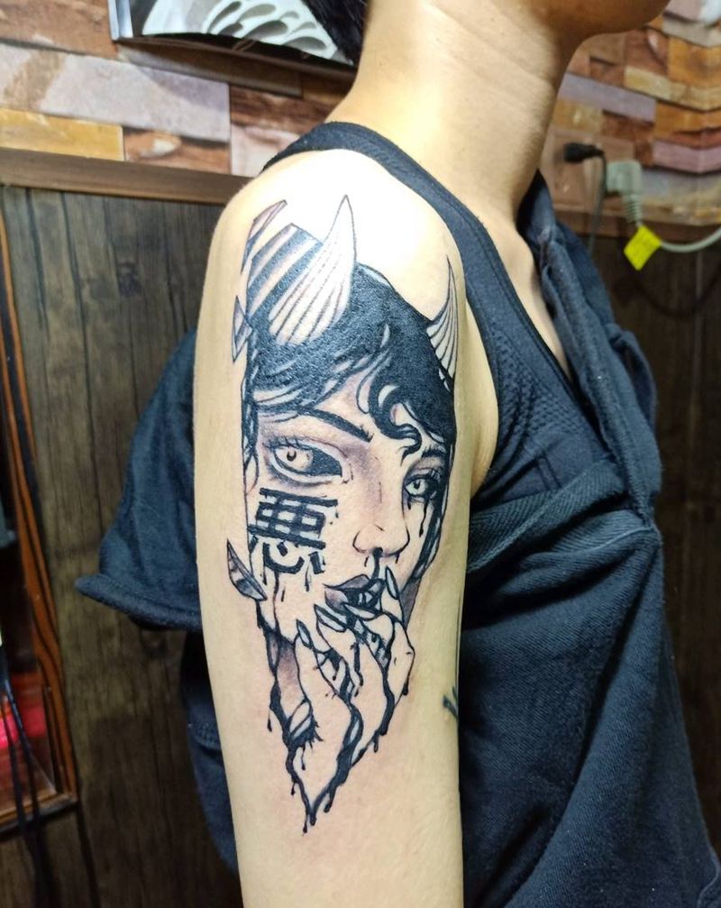 本店作品纹身图片_手臂手部New School纹身图案