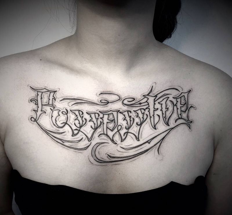 花体 未完成纹身图片