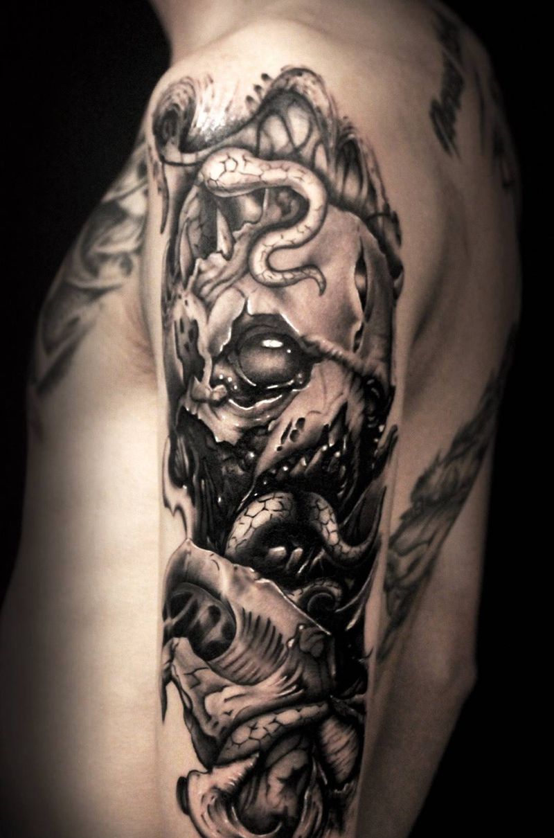 生化纹身图片_手臂纹身图案