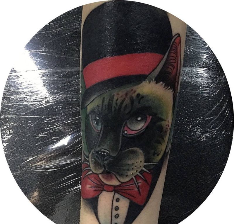 男纹身纹身图片_成品手臂欧美动物纹身图案