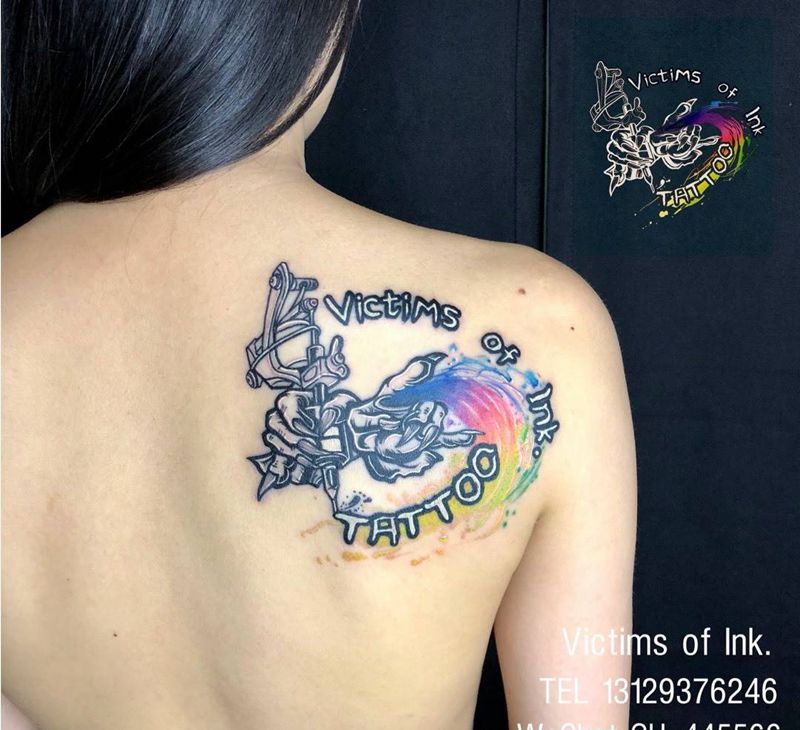 Victims of Ink.纹身图片_成品背部清新静物字符原创纹身图案