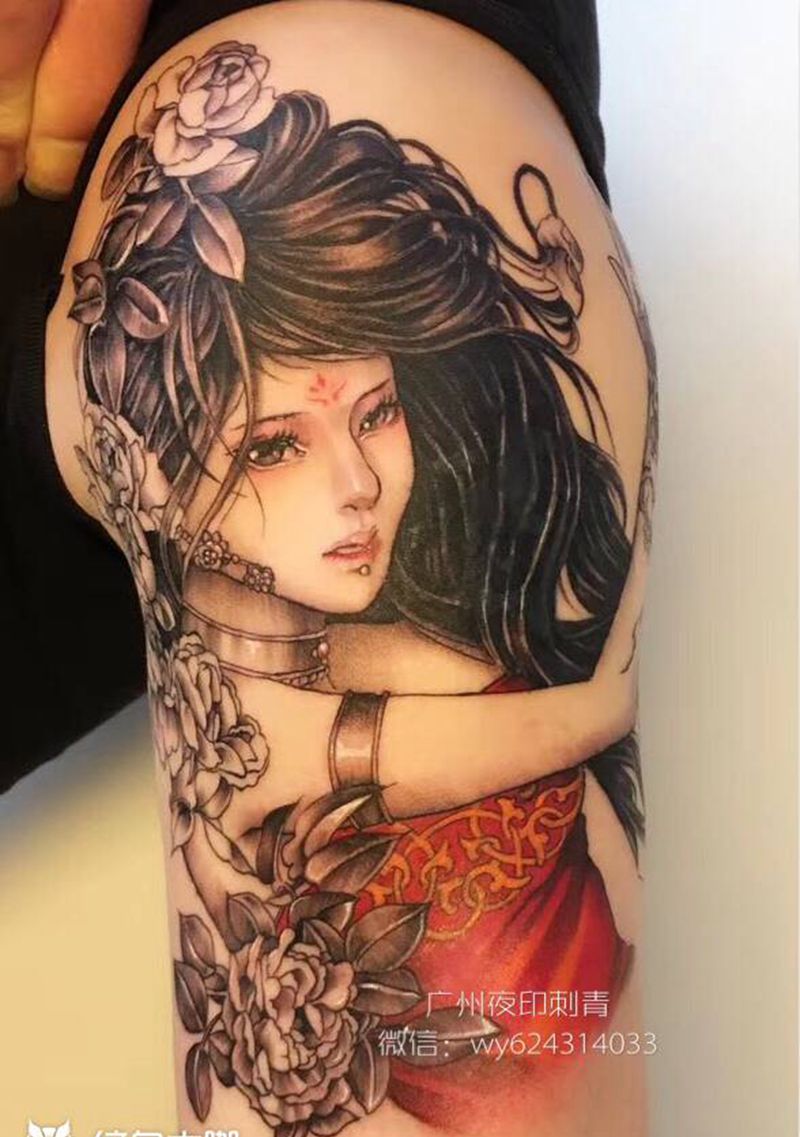 艺妓遮盖纹身图片_手臂卡通纹身图案