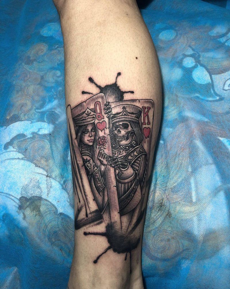 欧美纹身图片_腿部纹身图案