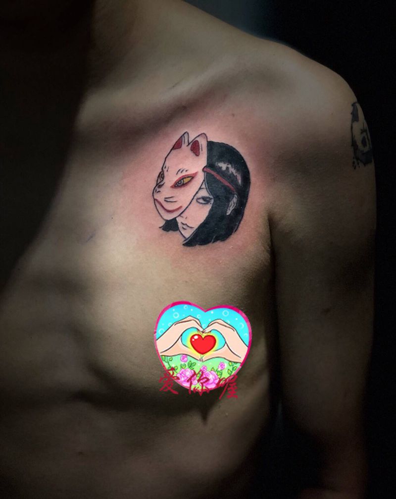 女纹身图片_胸部纹身图案