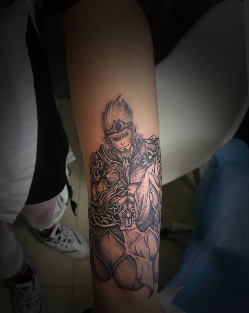 孙悟空纹身图片_手臂新传统纹身图案