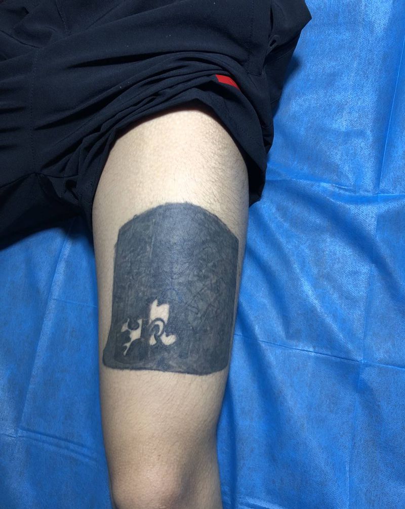 遮盖猩猩纹身图片_腿部纹身图案