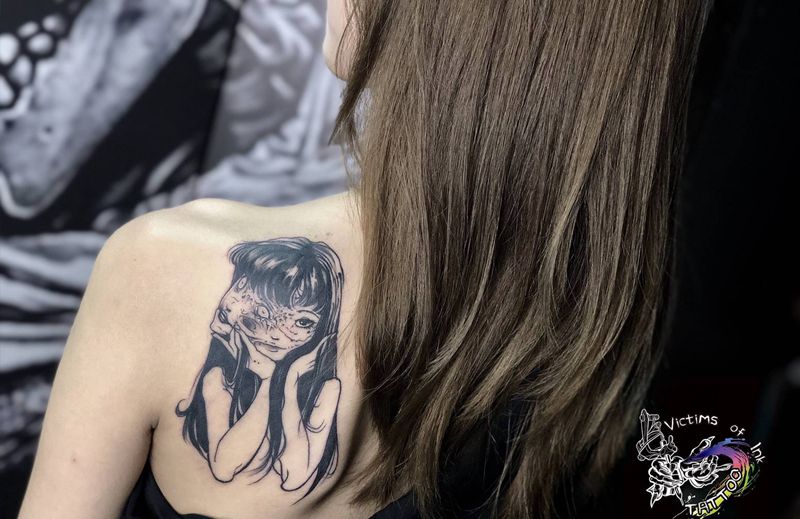 日漫纹身图片_肩部纹身图案