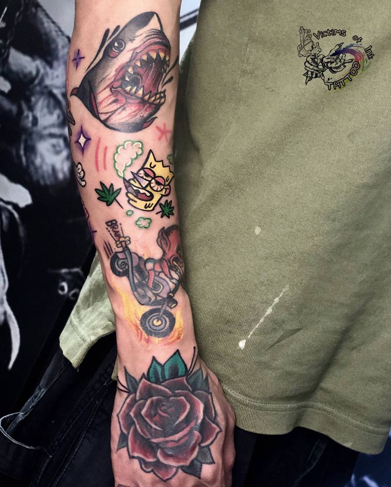 卡通纹身图片_手部纹身图案