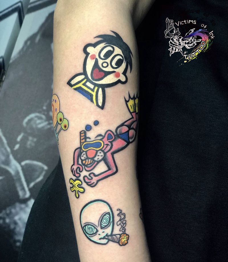卡通纹身图片_手臂纹身图案