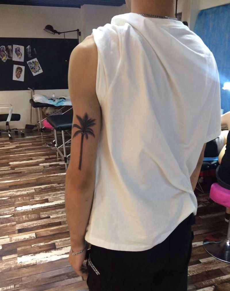 椰子树纹身图片