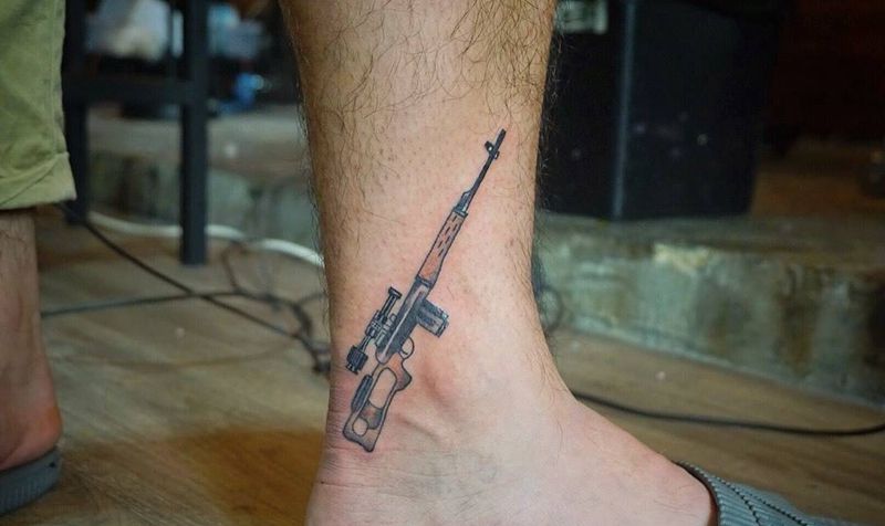 美式  狙击枪纹身图片