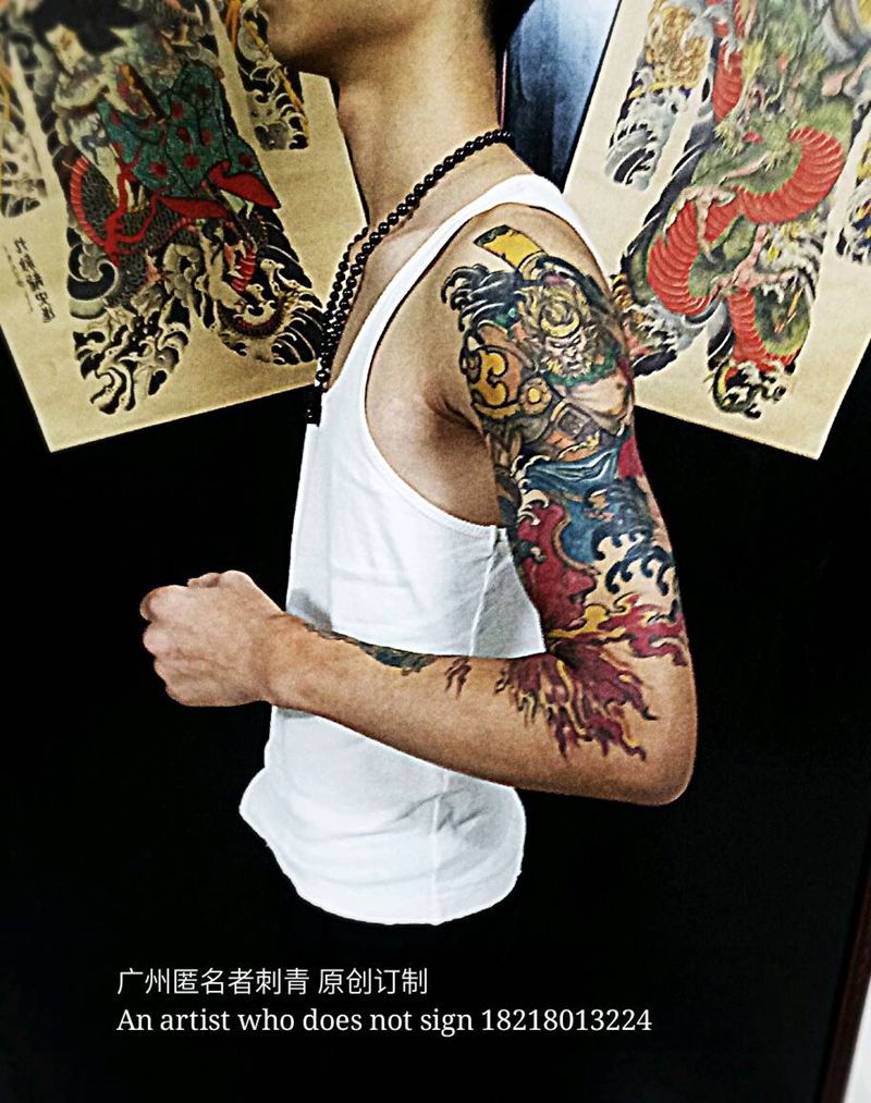 孙悟空纹身图片_手臂传统人物原创广州齐天大圣孙悟空成品纹身图案