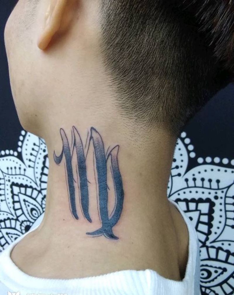 处女座的标志。纹身图片