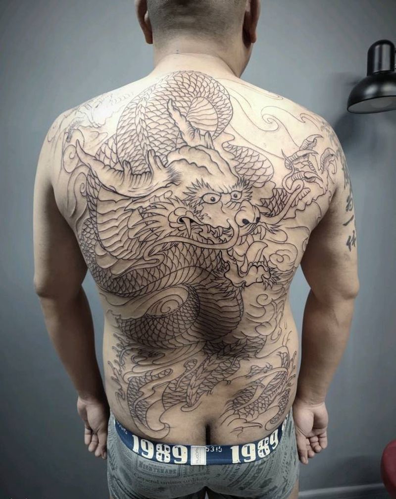 龙纹身图片_老传统纹身图案