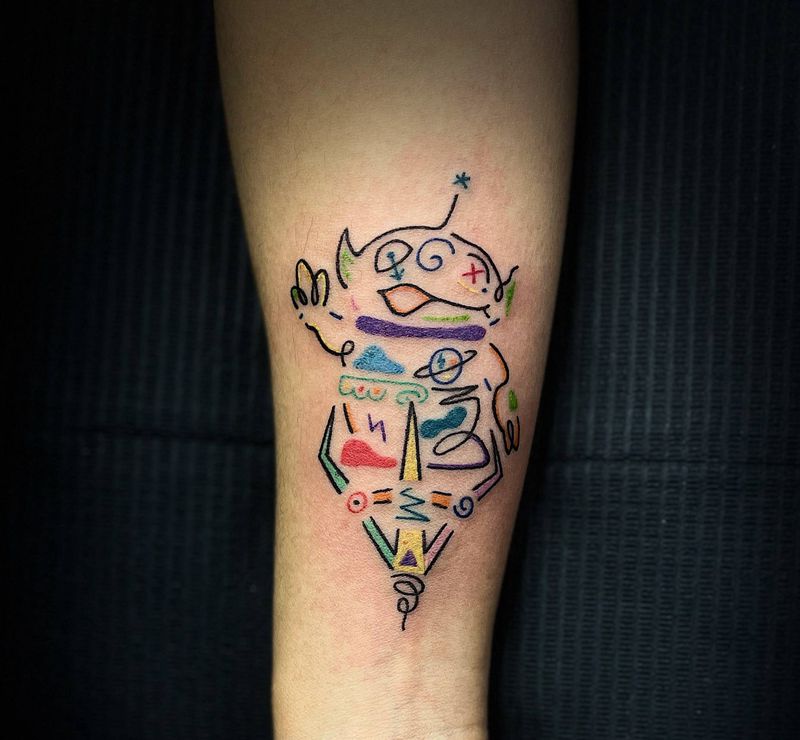 三眼仔纹身图片_手臂纹身图案