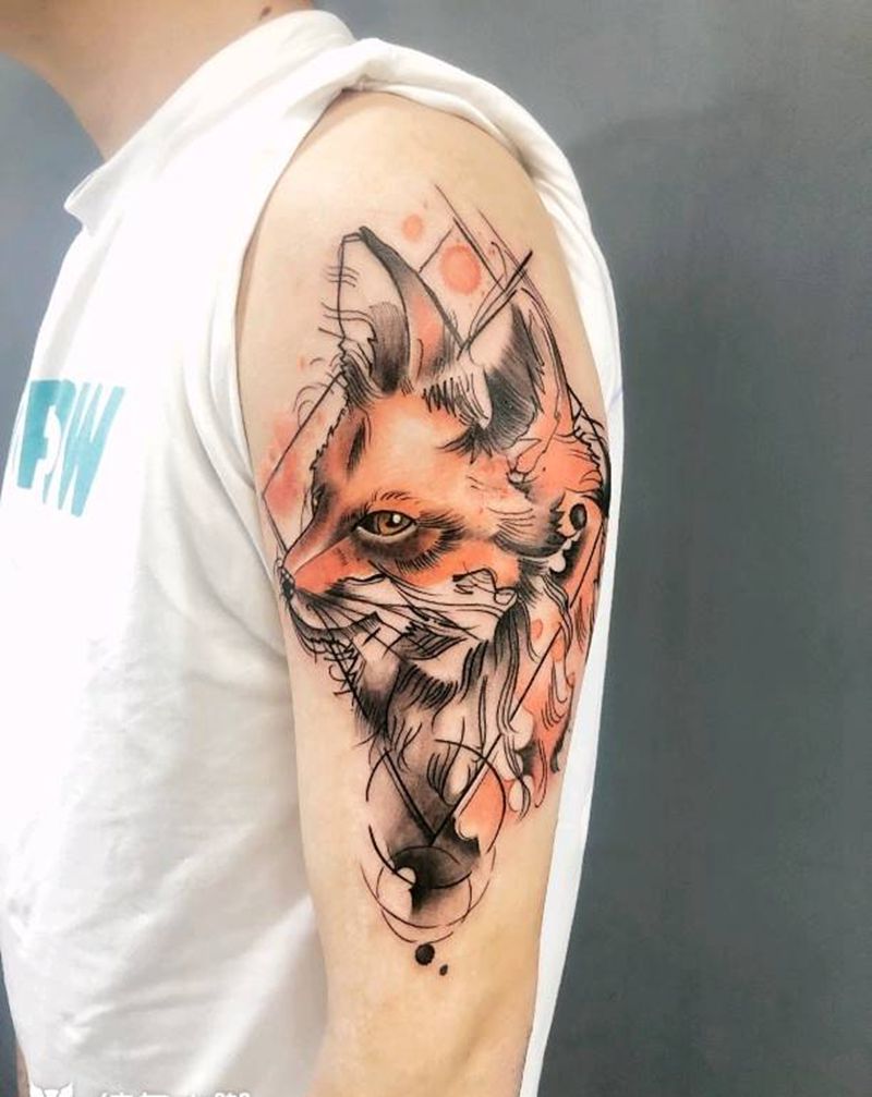 水彩纹身图片_手臂纹身图案