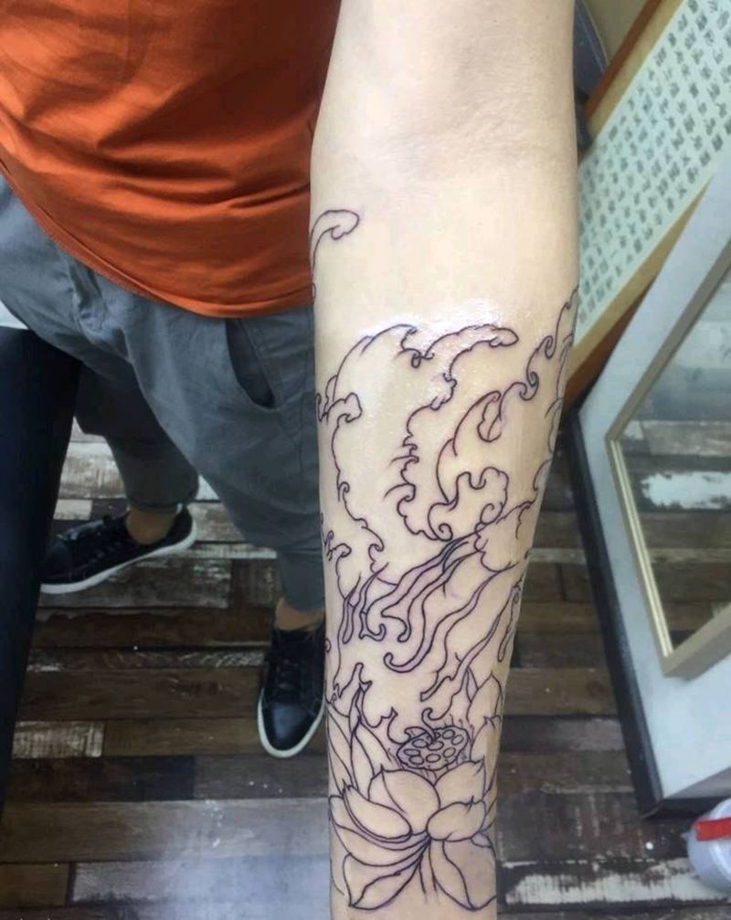 浪臂割线，下次继续纹身图片