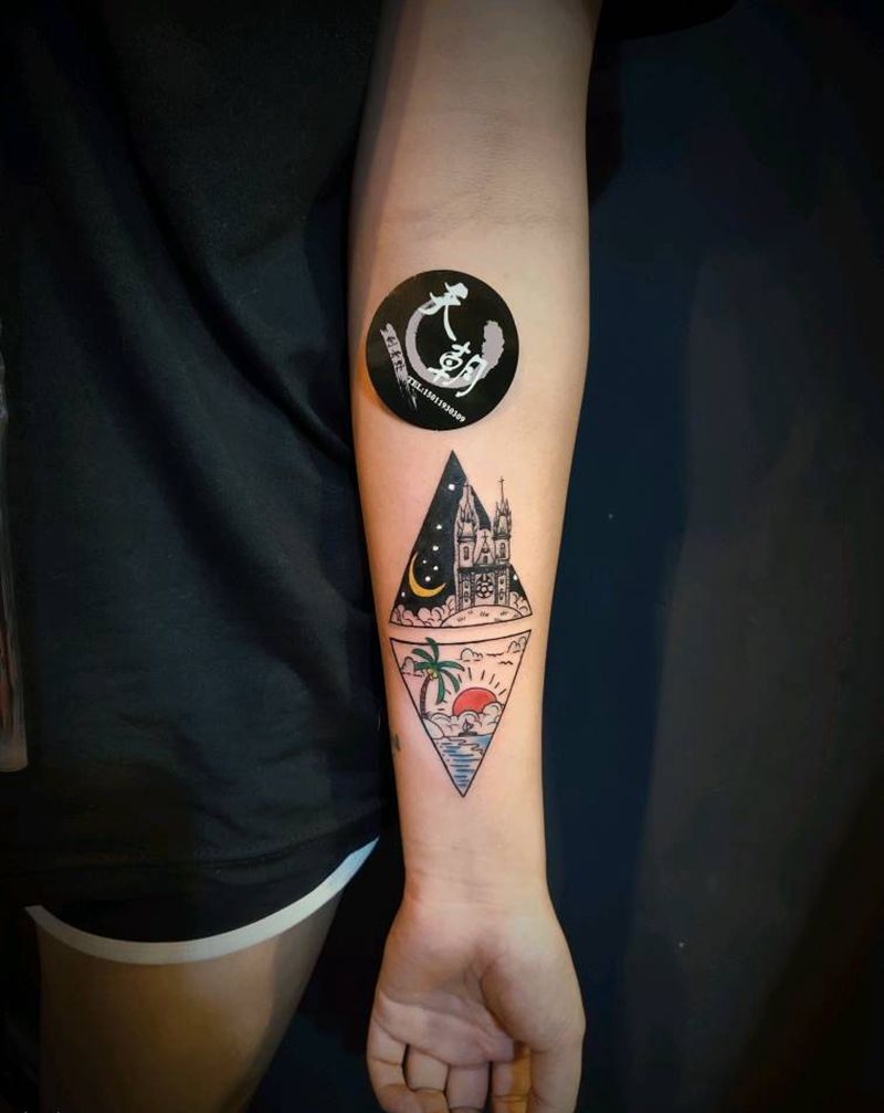 几何小图纹身图片_手部纹身图案