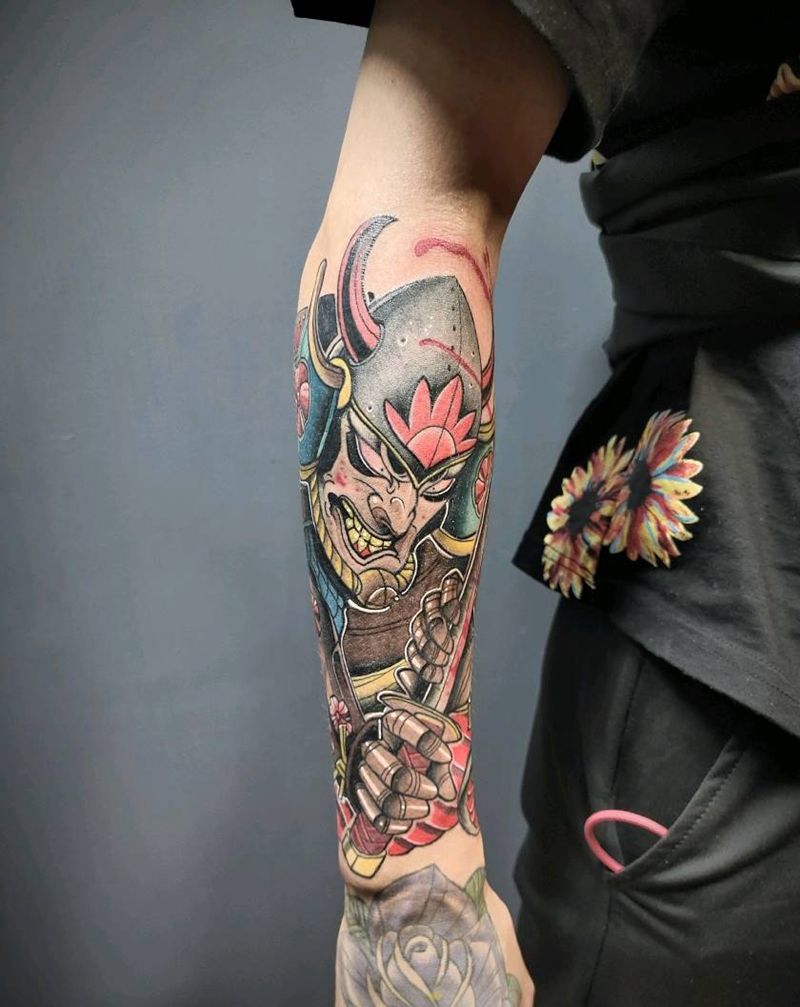 武士纹身图片_手部纹身图案