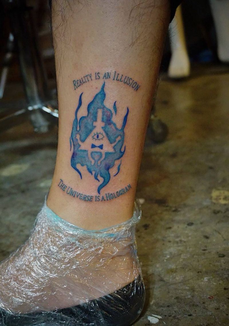 脚踝鬼火纹身图片