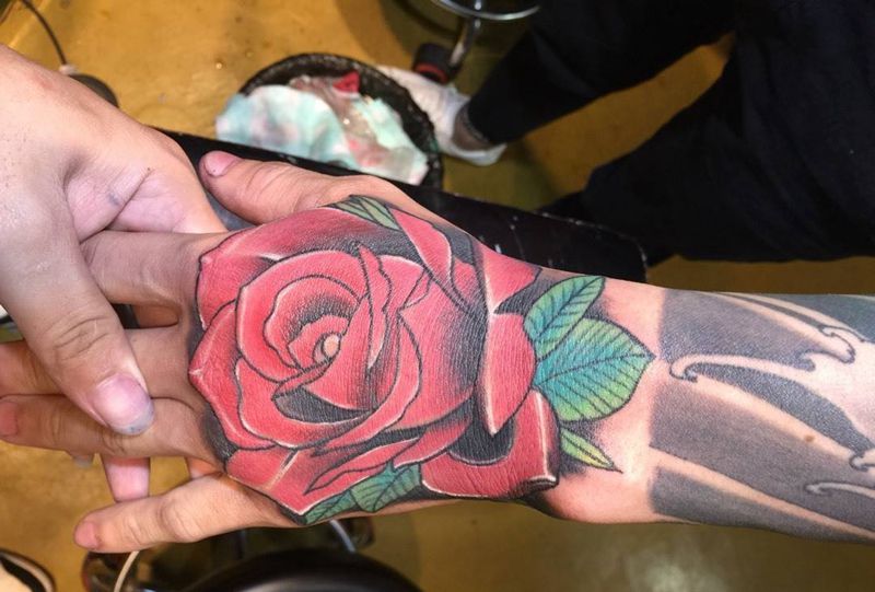 玫瑰花纹身图片