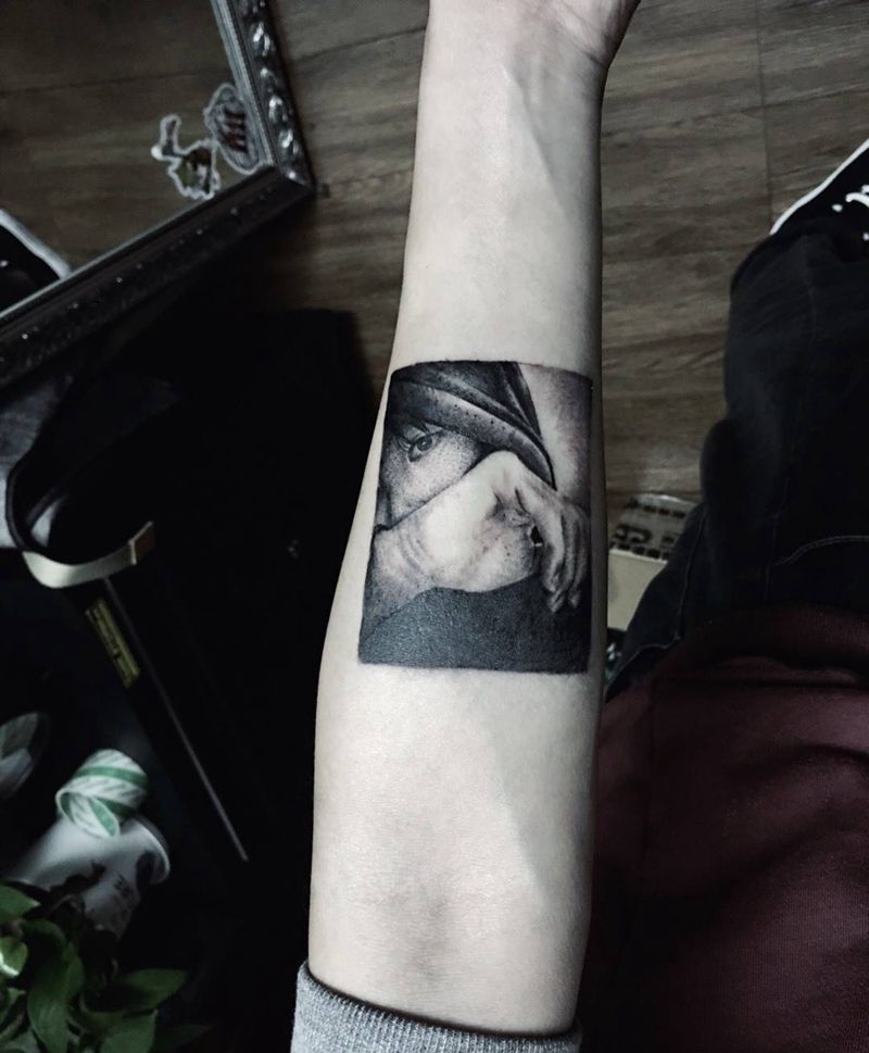 小图人像纹身图片_手部纹身图案