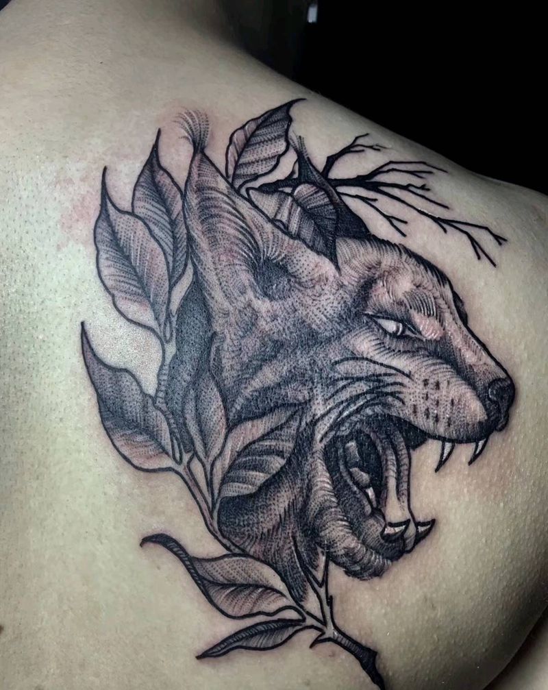 暗黑风格，动物，我也不知道是啥纹身图片_欧美写实纹身图案