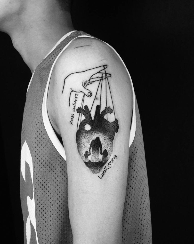 奶爸纹身图片_成品手臂人物纹身图案