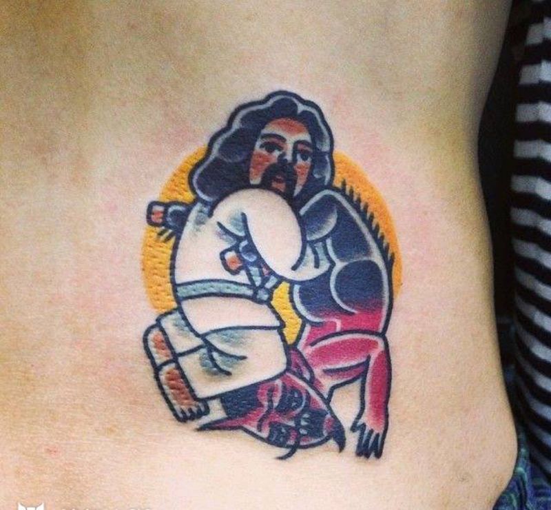 上帝打撒旦纹身图片