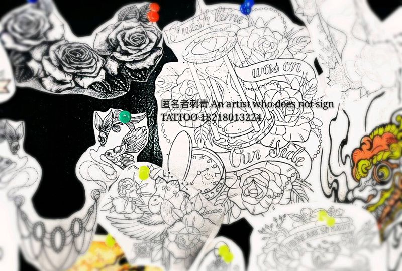 友谊和爱纹身图片_肩部腰部手部脚部欧美清新字符植物原创手稿纹身图案